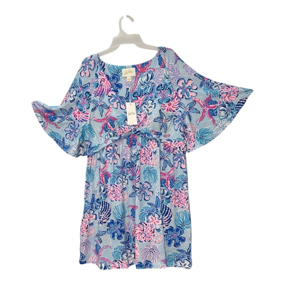 Lilly Pulitzer Blue Floral Romper NEW LPBOX1